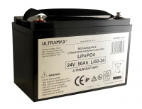 Ultramax LiFePO4 akku 24V 50Ah. IP65. Paino:11,5kg